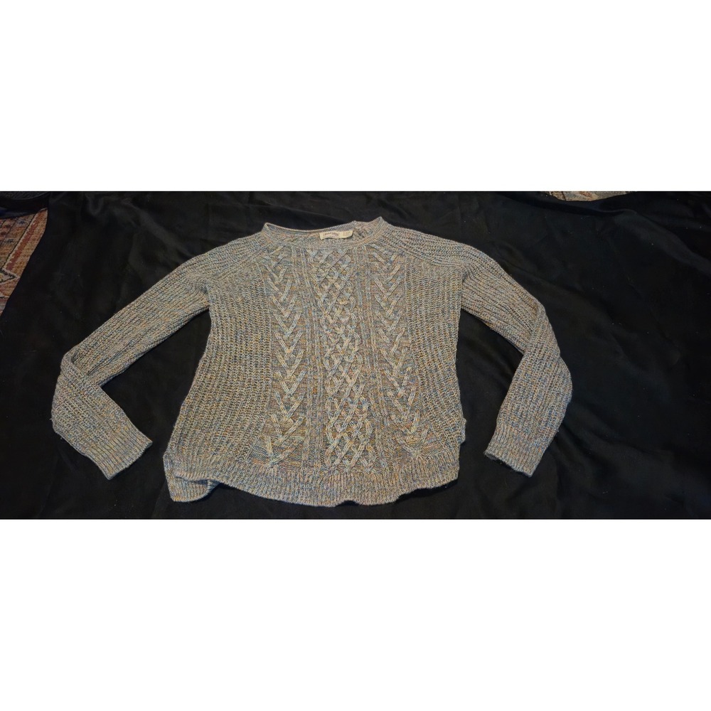 Faded Glory Womens XL 16-18 Cable Knit Space Dye Sweater Multicolor Cotton Blend